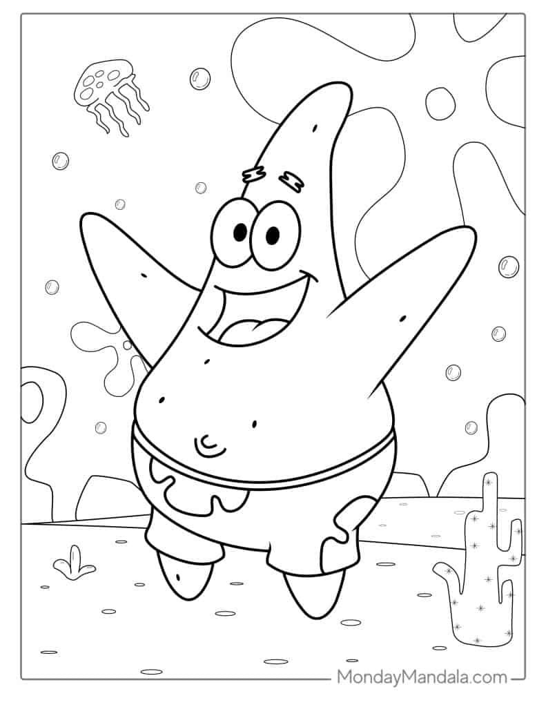 Spongebob coloring pages free pdf printables