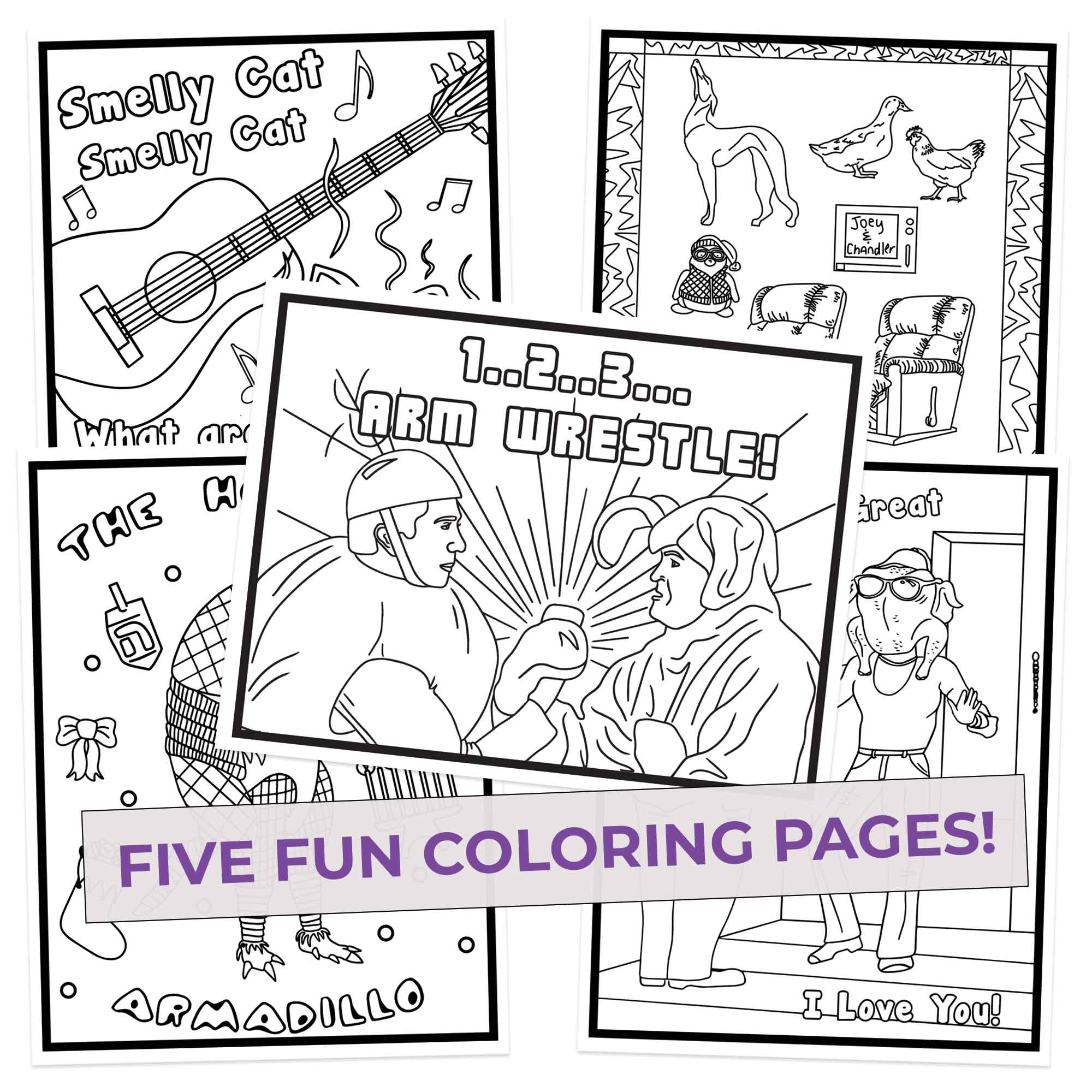 Friends inspired coloring pages pack â pop colors