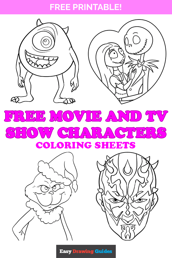 Free printable movie and tv show characters coloring pages for kids