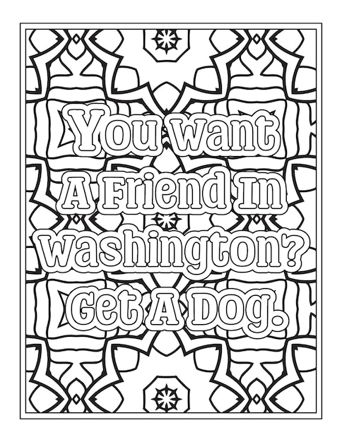 Premium vector dog quotes coloring pages for kdp coloring pages