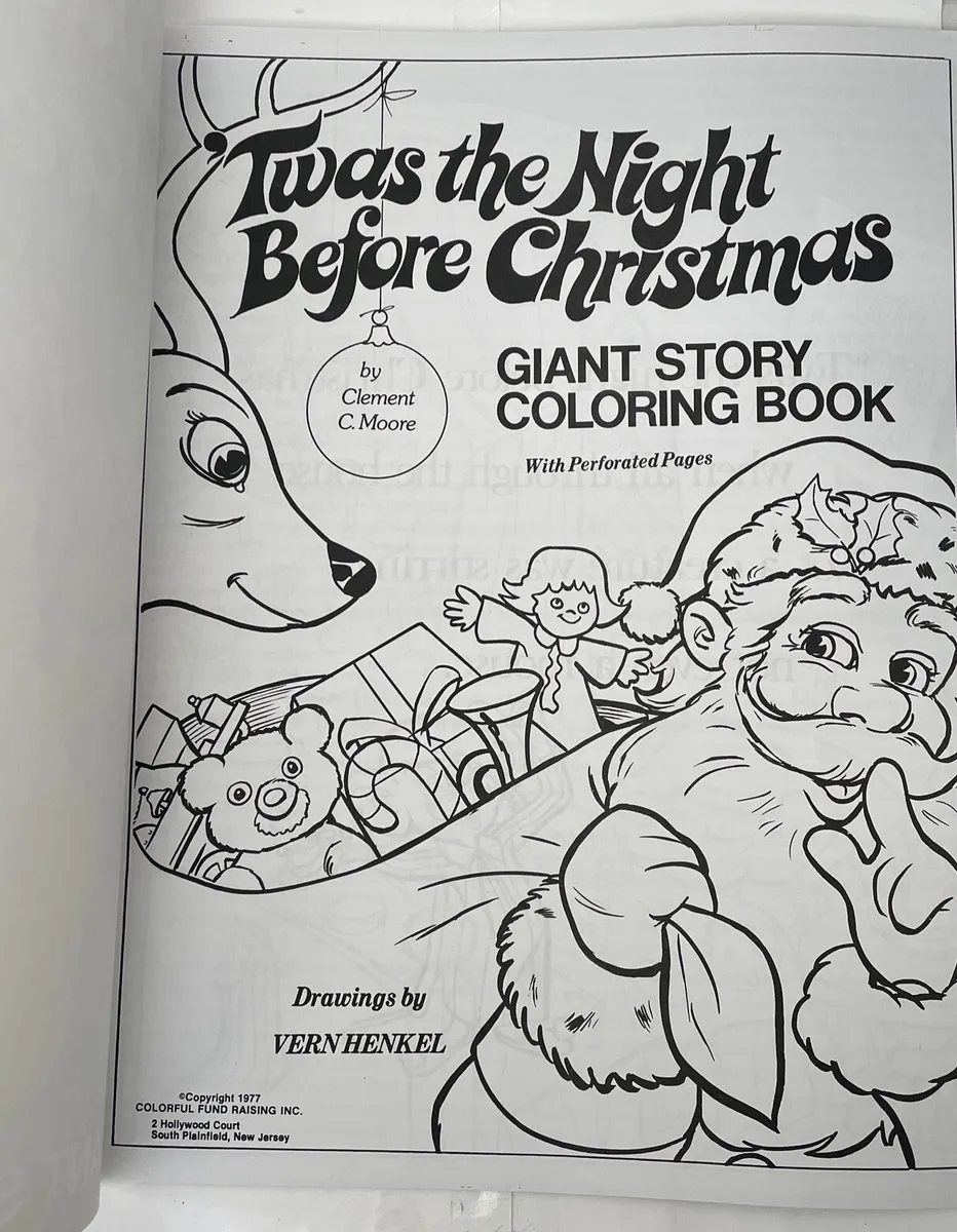 Twas the night before christmas giant story coloring book drawings by vern henke