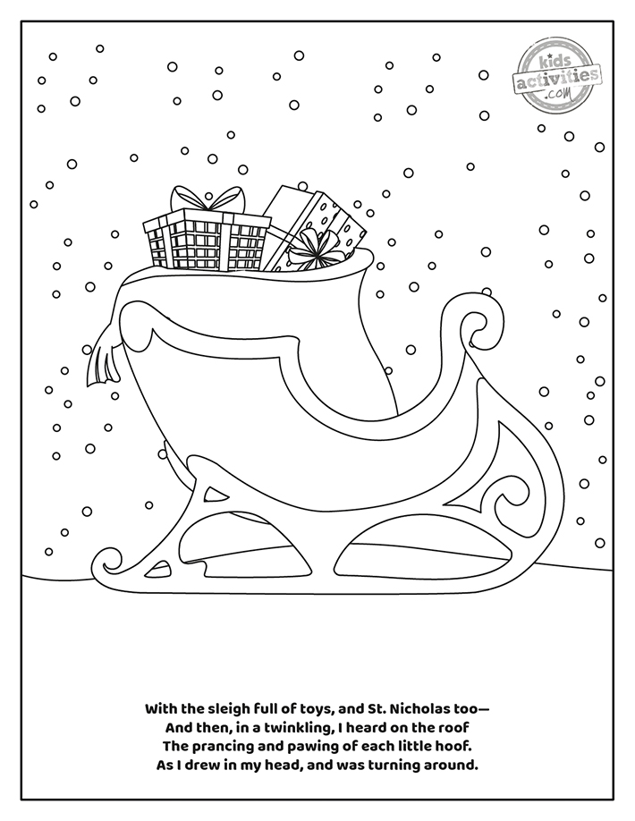 Free christmas coloring book twas the night before christmas kids activities blog