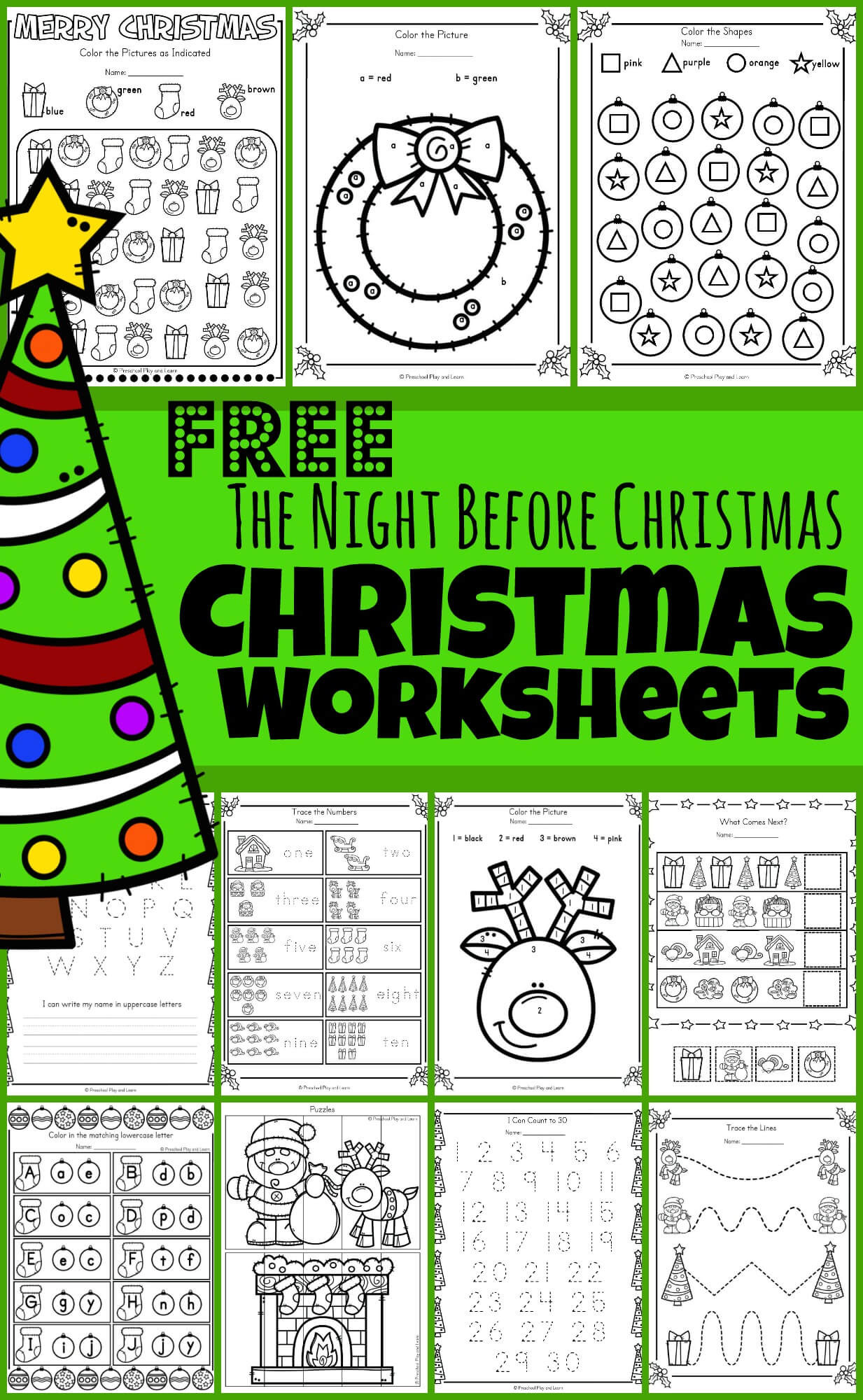 Ð free twas the night before christmas worksheets activities