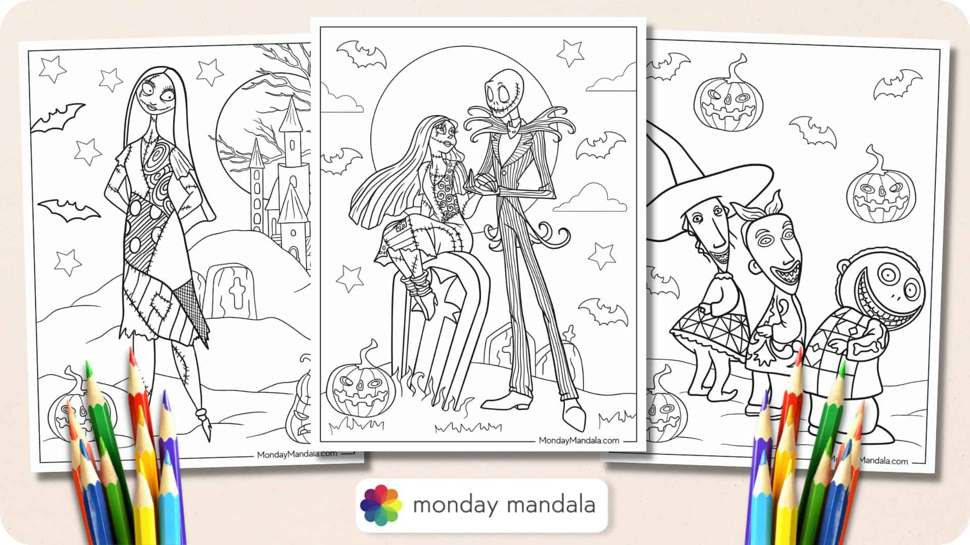 Nightmare before christmas coloring pages free pdfs