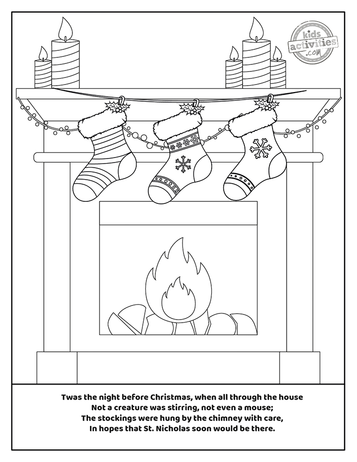 Free christmas coloring book twas the night before christmas kids activities blog