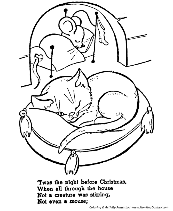 Night before christmas coloring pages christmas story coloring pages