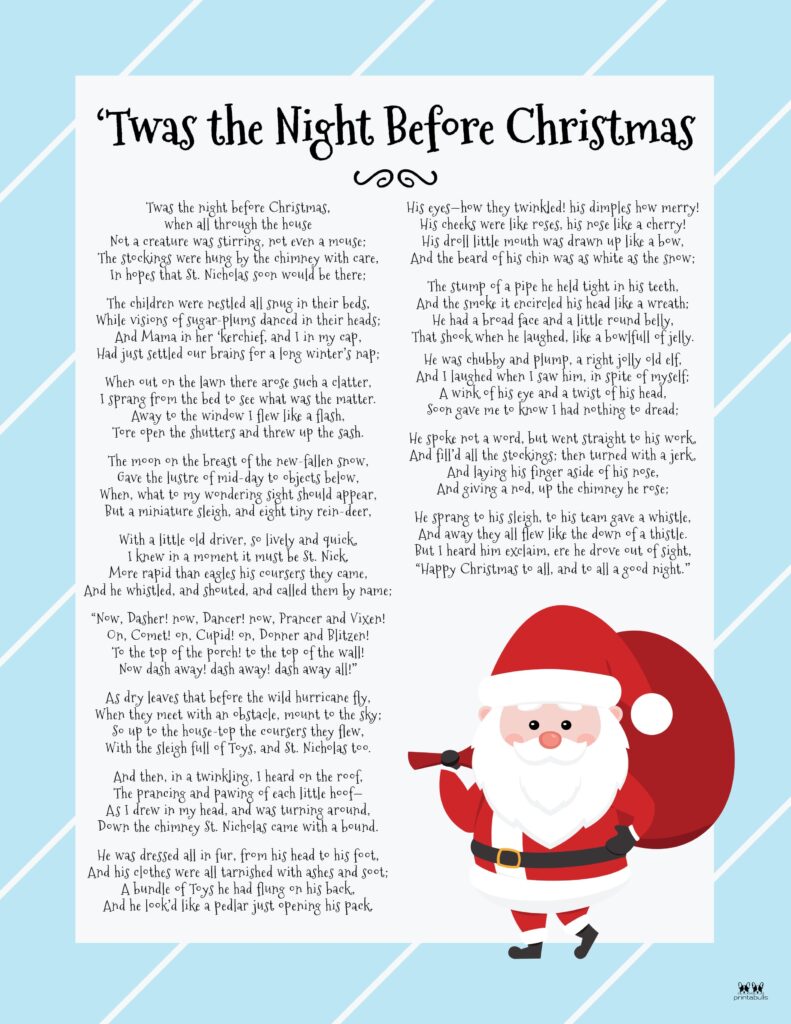 Twas the night before christmas printables