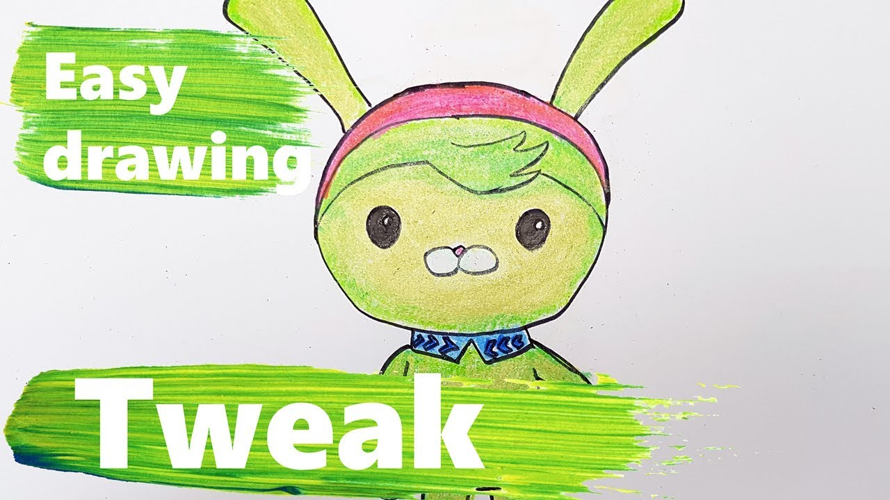 How to draw tweak bunny in octonauts coloring page