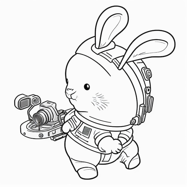 Premium ai image cute astronauts animals coloring pages set in us letter format black and white space background with ufo characters space templates for coloring book vector illustration