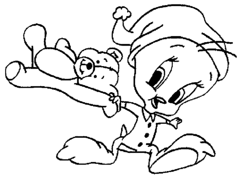 Good night tweety coloring page free printable coloring pages
