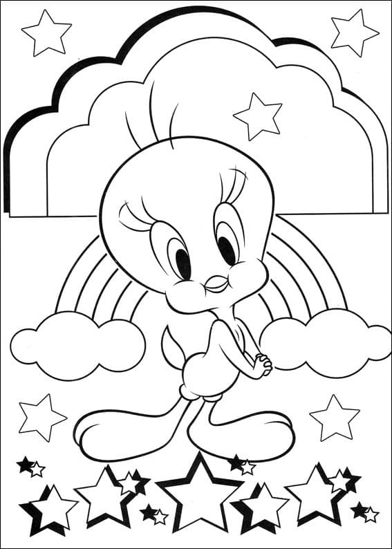 Cute tweety bird coloring page