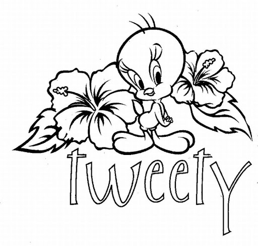 Coloring pages tweety and hibiscus coloring pages