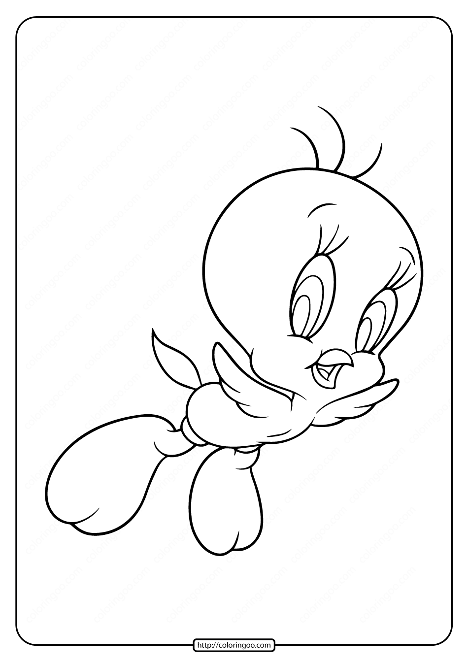 Free printable flying tweety coloring pages