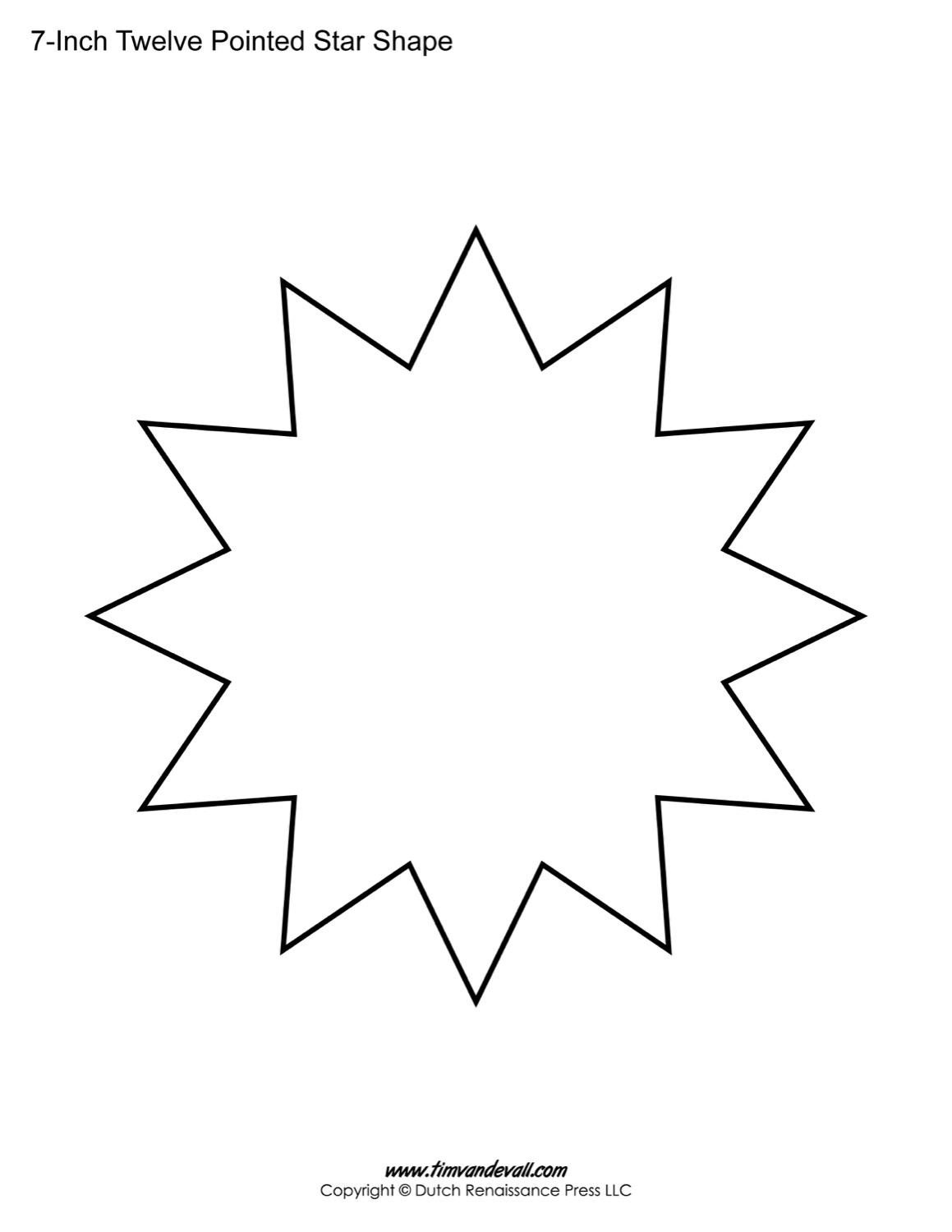 Twelve pointed stars â tims printables