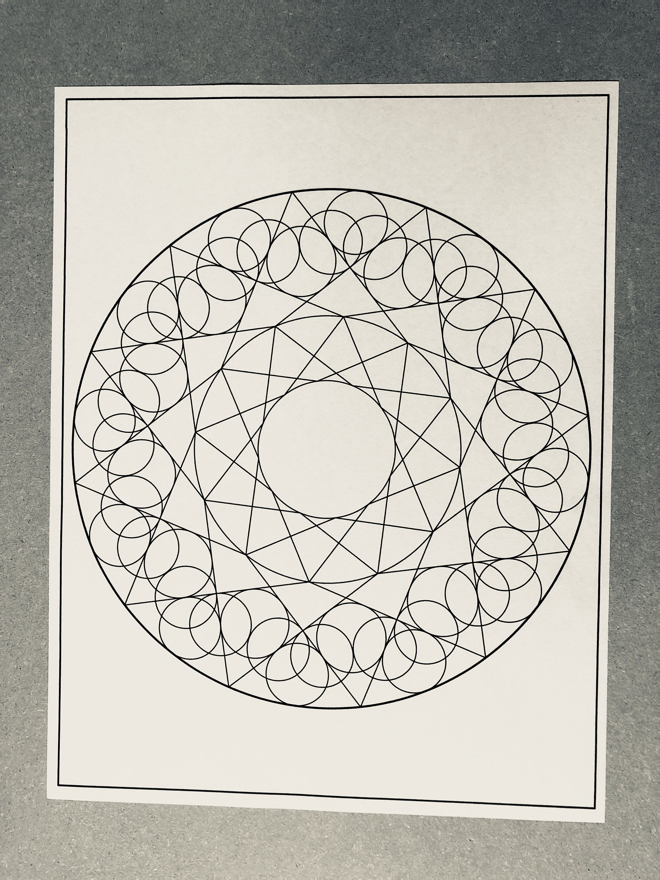 Twelve point star mandala coloring page