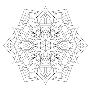 Premium vector coloring book for adults with six pointed star mandala