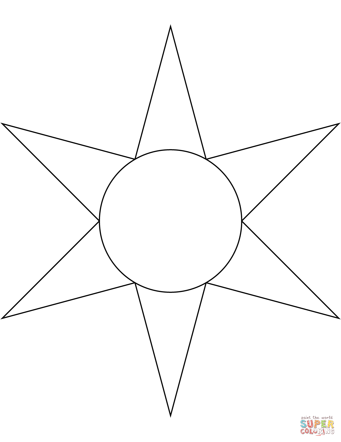 Pointed star coloring page free printable coloring pages