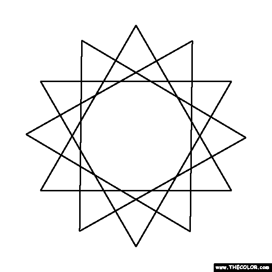 Star polygon coloring page