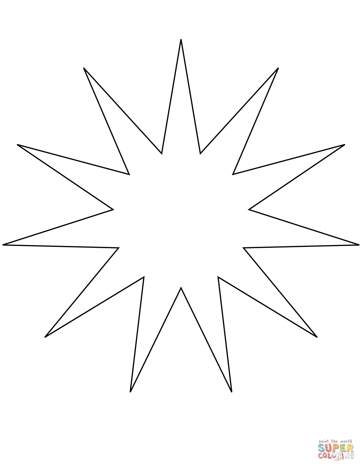 Point star coloring page free printable coloring pages