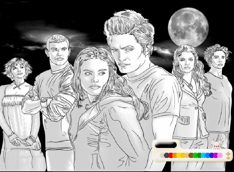 Beautiful and intricate twilight coloring pages