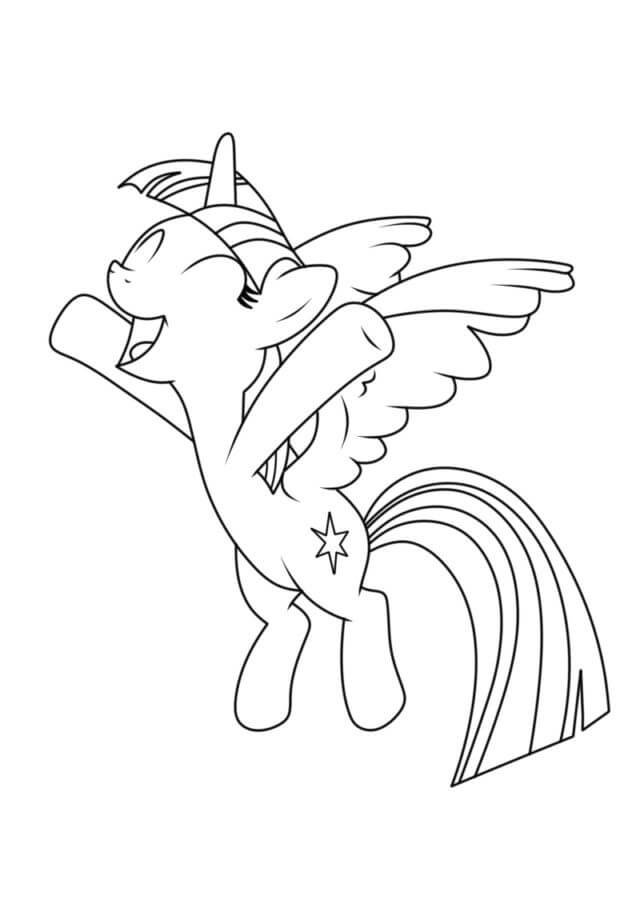 Funny and happy twilight sparkle coloring page