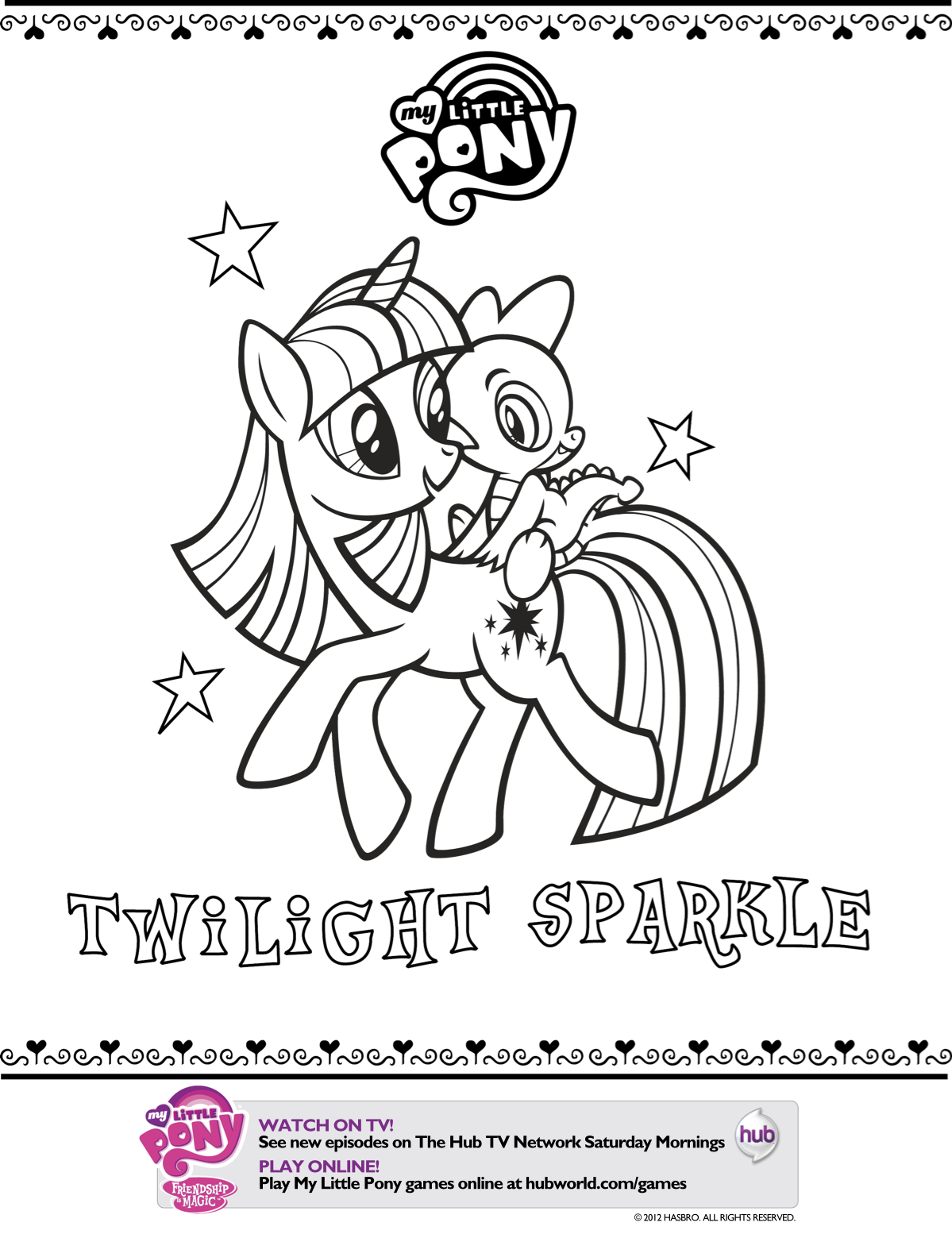 My little pony twilight sparkle printable coloring page