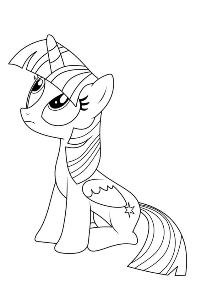 Twilight sparkle sitting coloring page