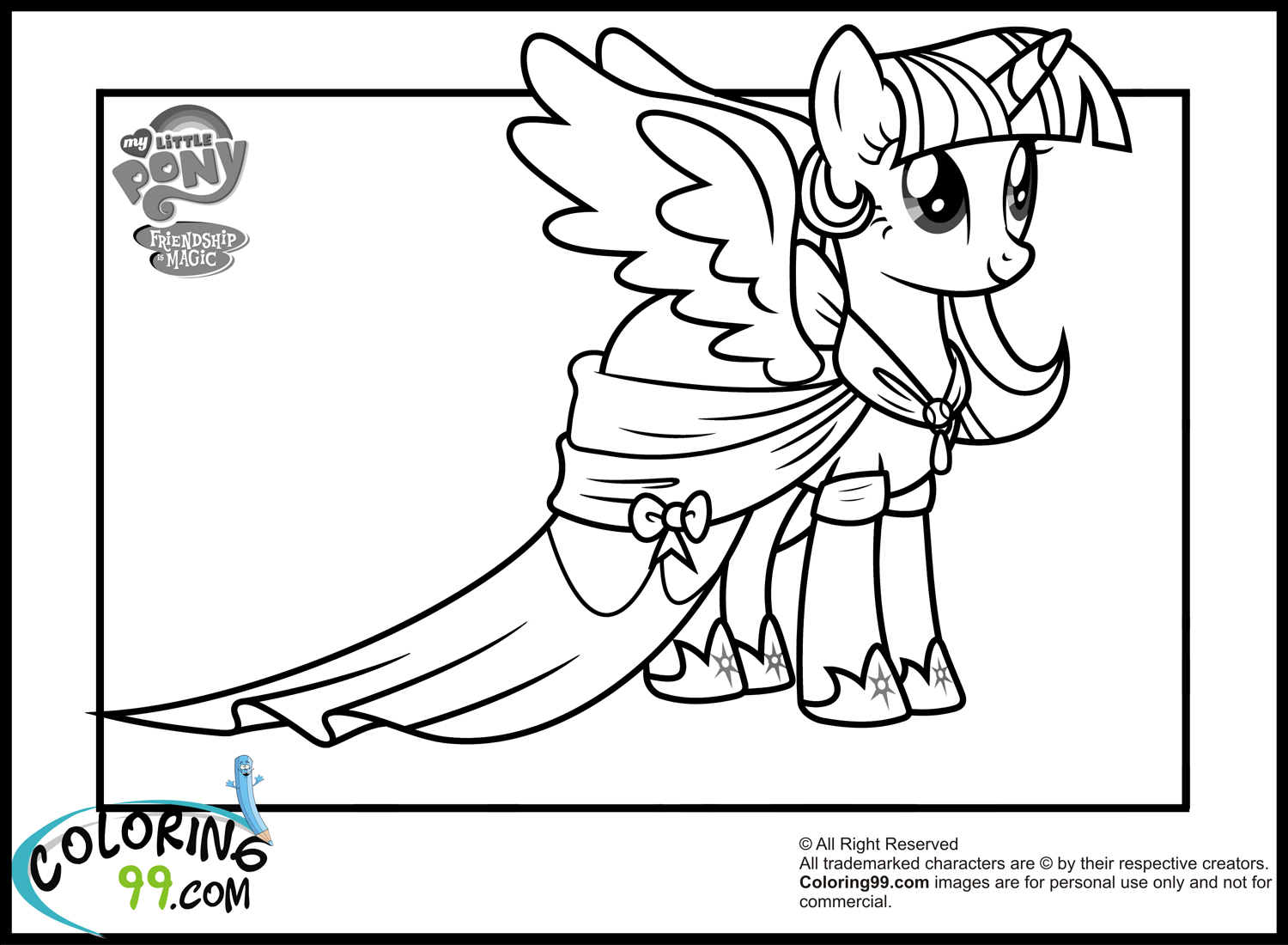 My little pony twilight sparkle coloring pages team colors