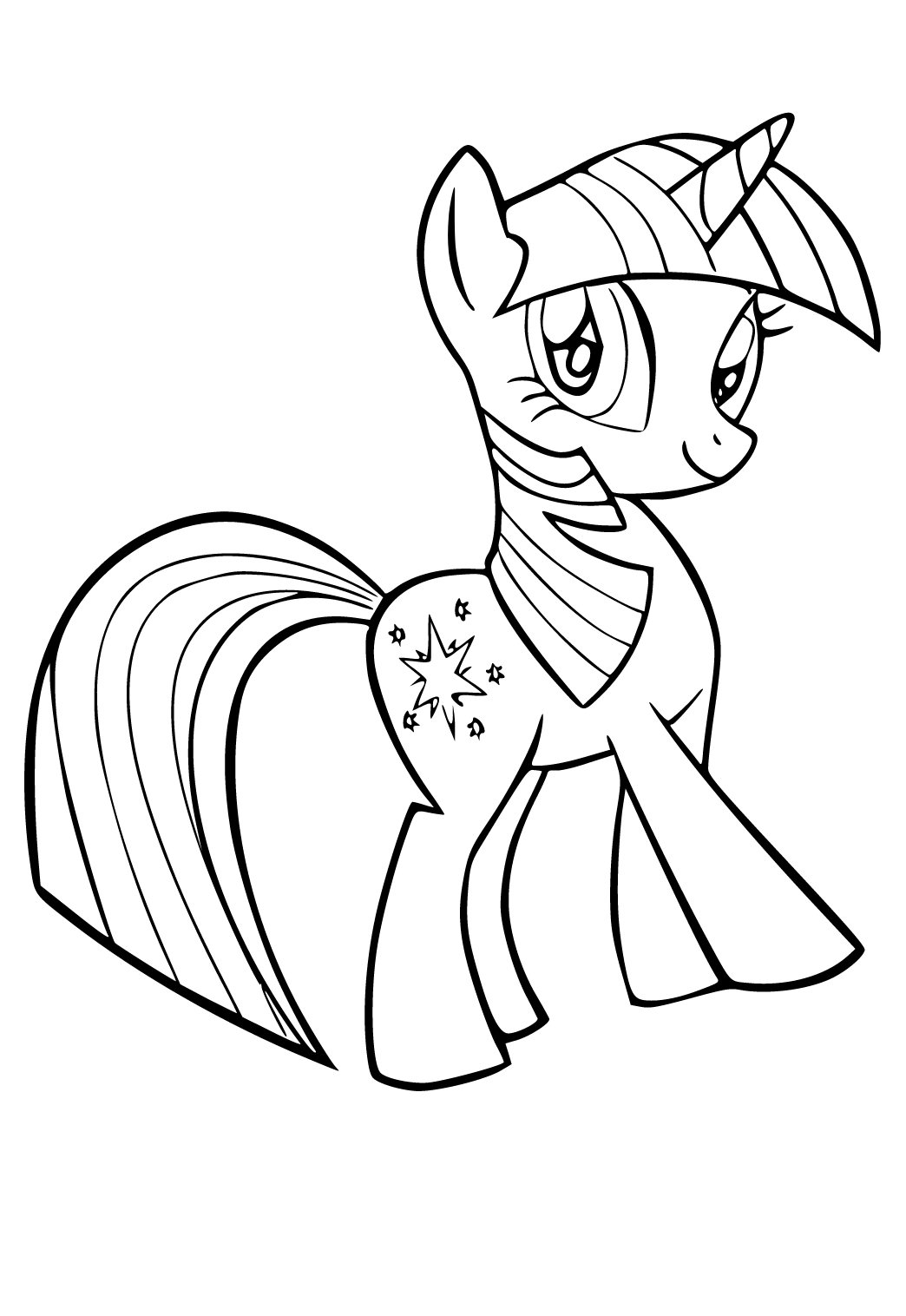 Free printable twilight sparkle star coloring page for adults and kids