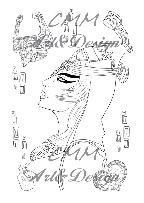 Printable coloring page midna twilight princess fan art