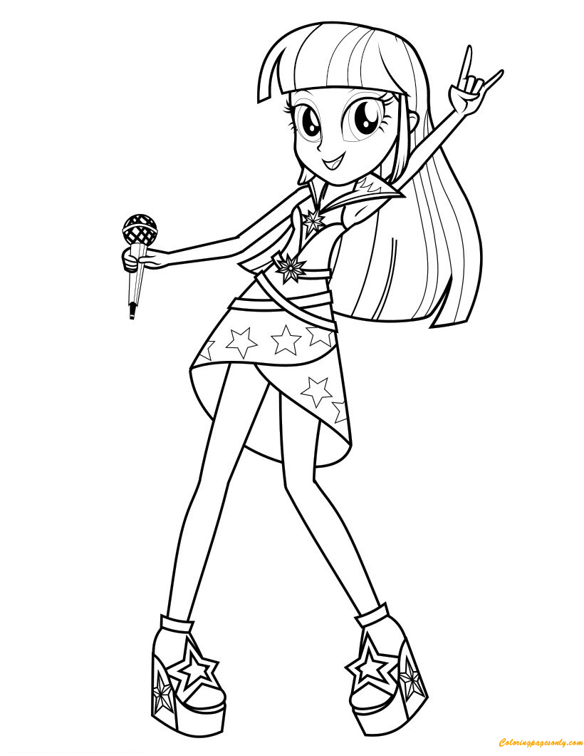 Twilight sparkle coloring pages printable for free download