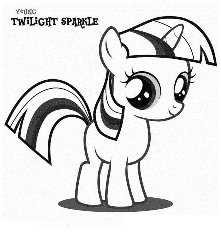 Cute twilight sparkle my little pony coloring page