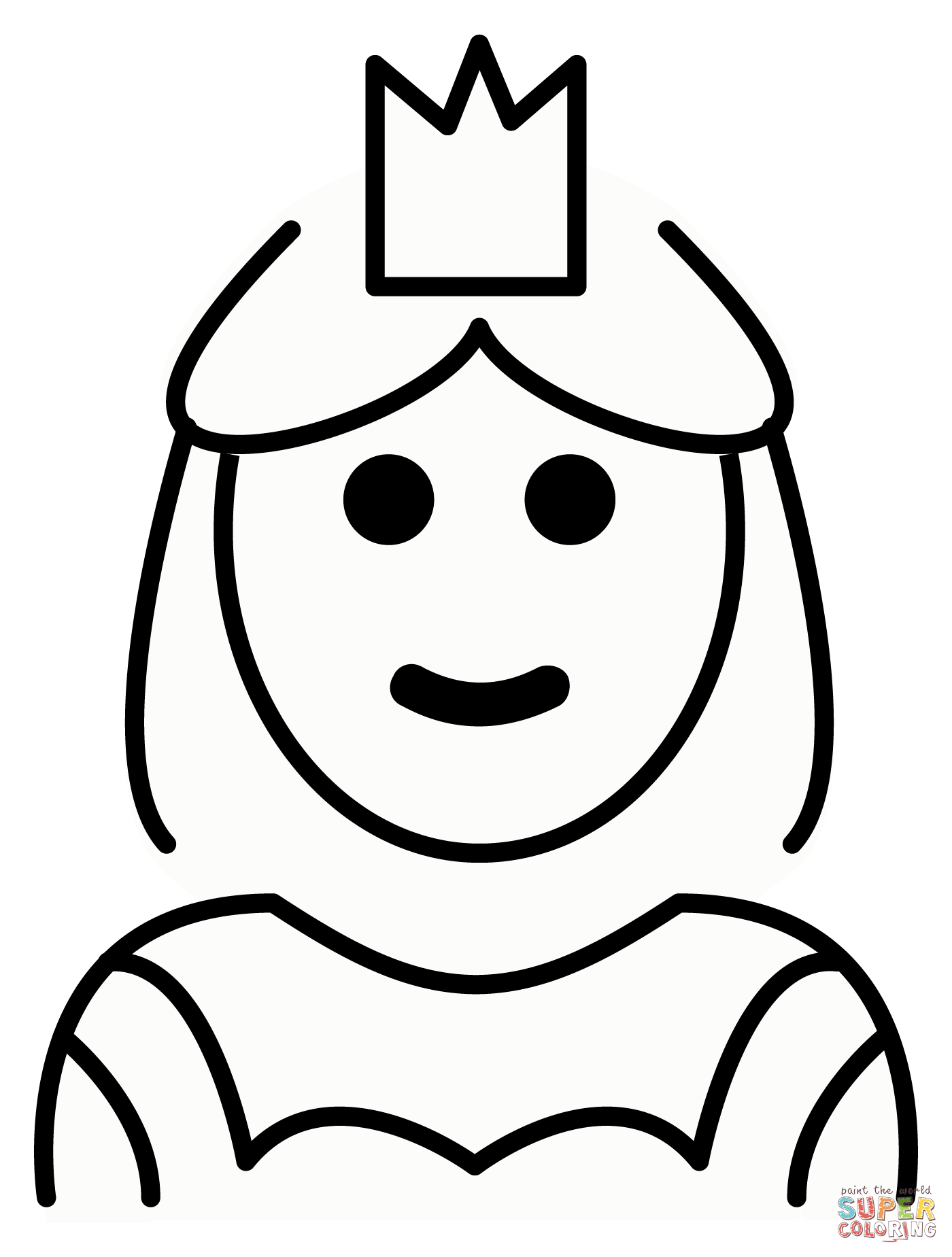 Princess emoji coloring page free printable coloring pages