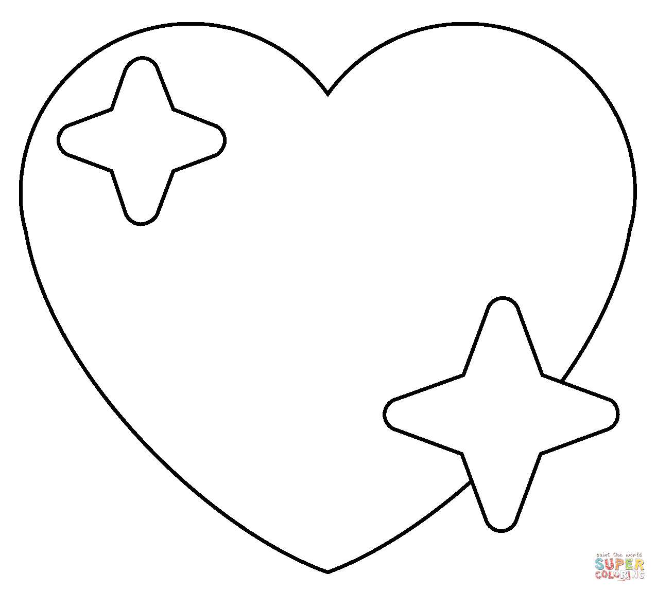 Sparkling heart emoji coloring page free printable coloring pages