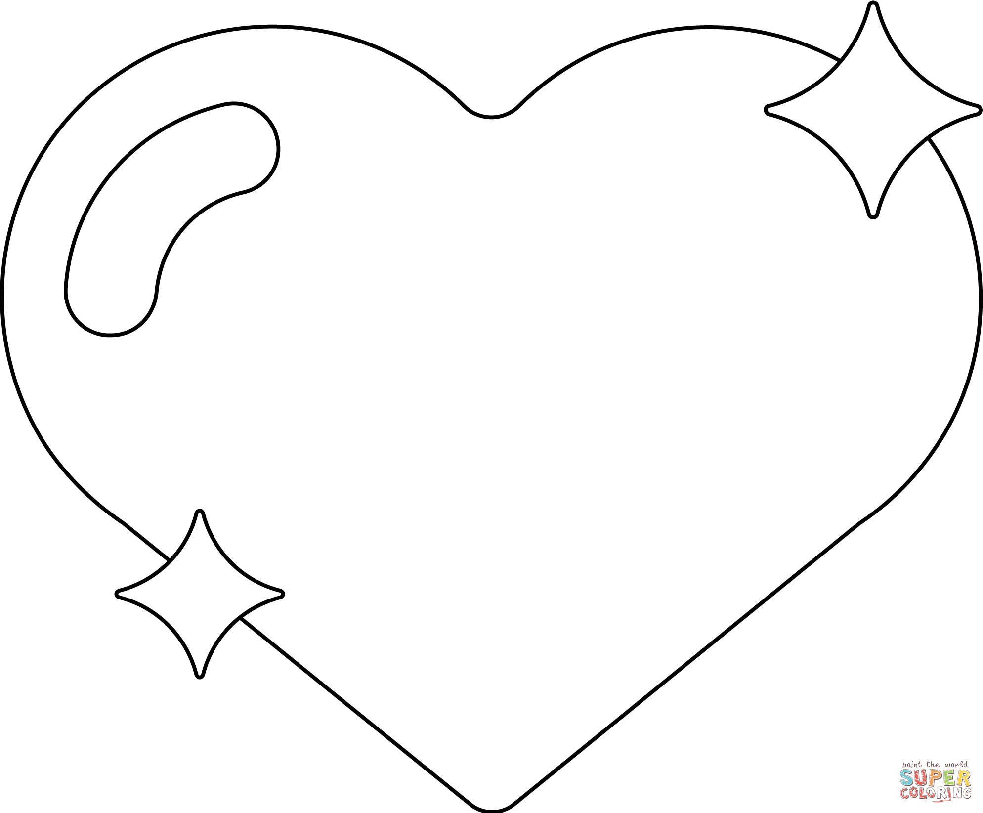 Sparkling heart emoji coloring page free printable coloring pages