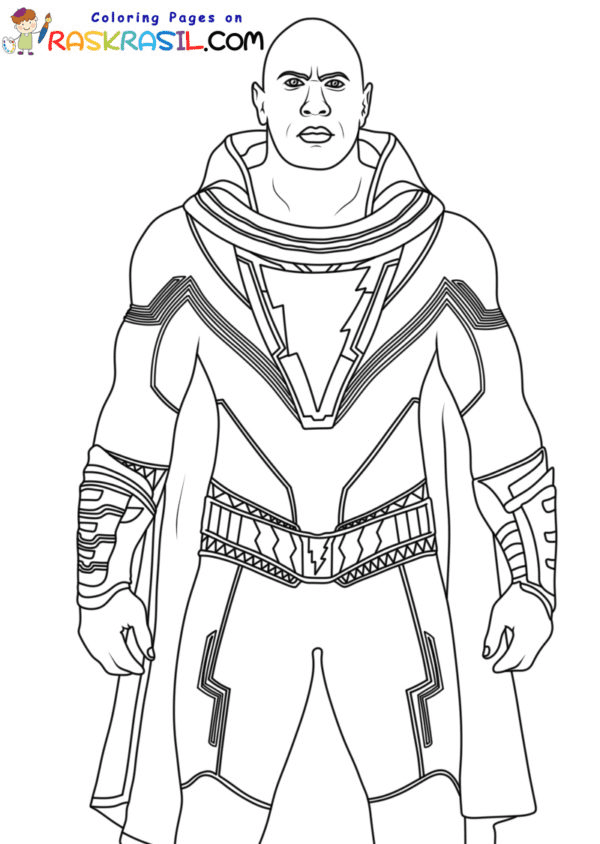 Black adam coloring pages printable for free download