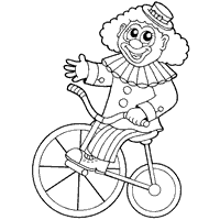 Bicycle clown coloring pages