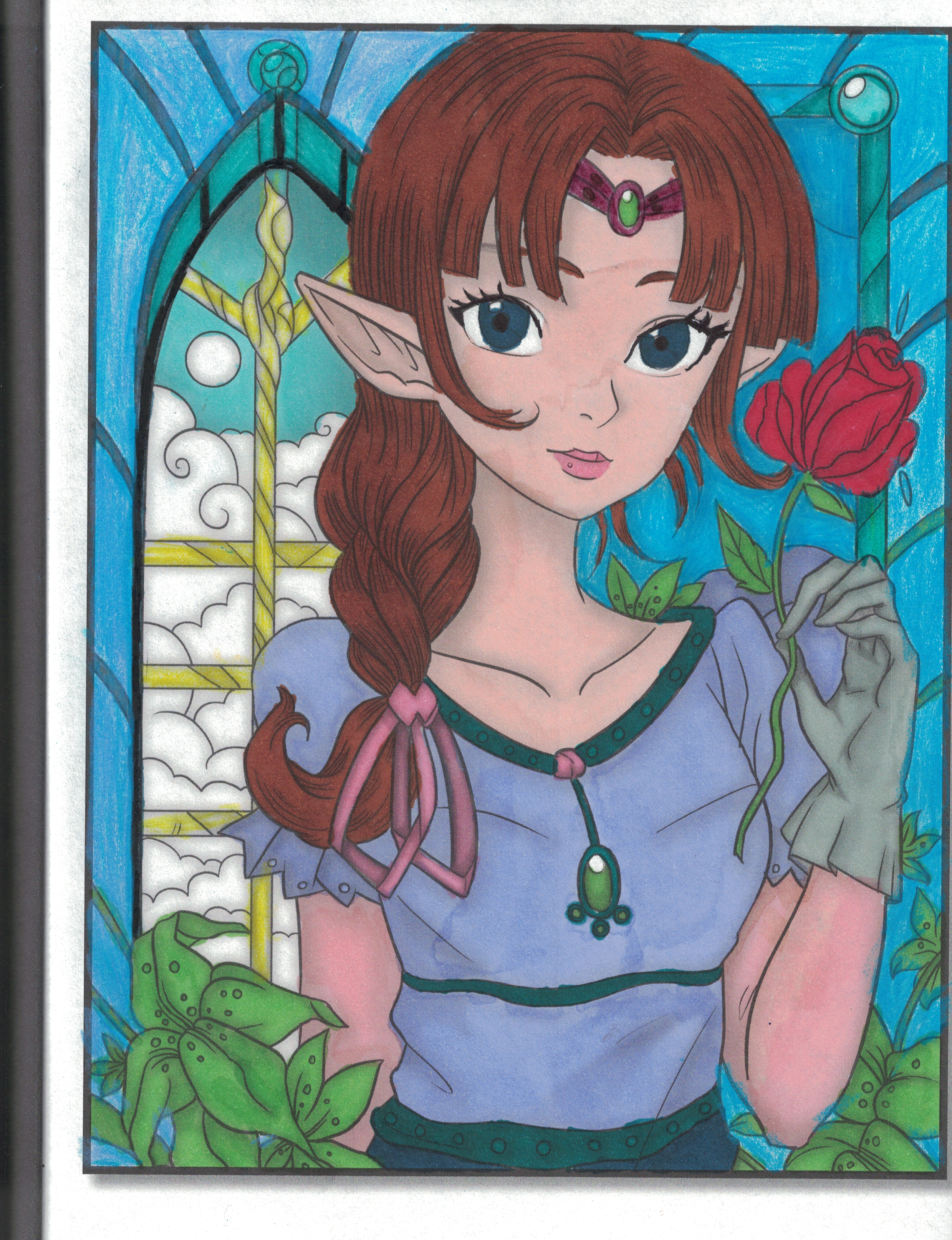 Just finished the first page from jade summers kawaii coloring book r coloring