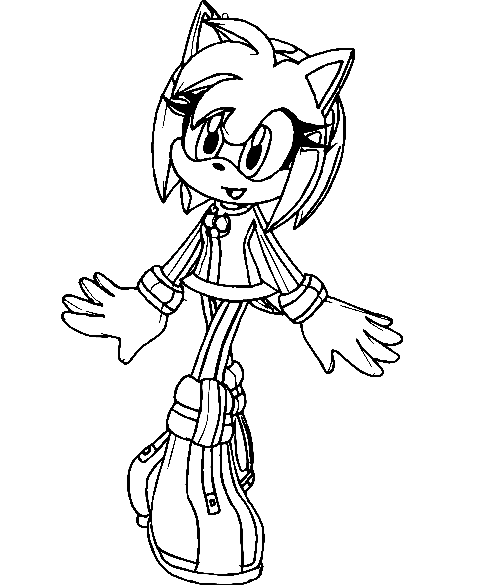 Amy rose coloring pages printable for free download