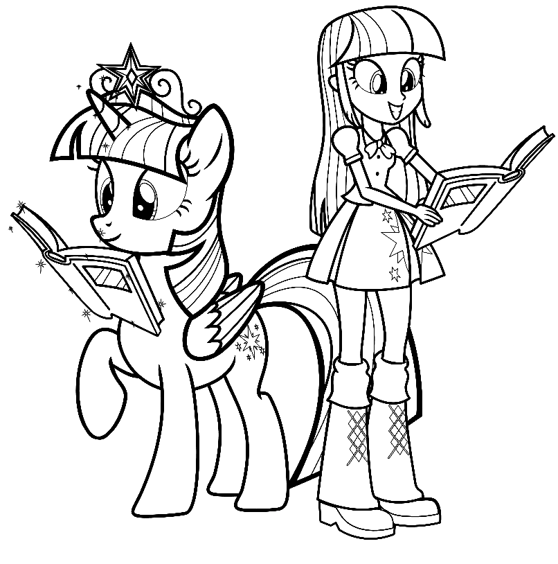 Twilight sparkle coloring pages printable for free download