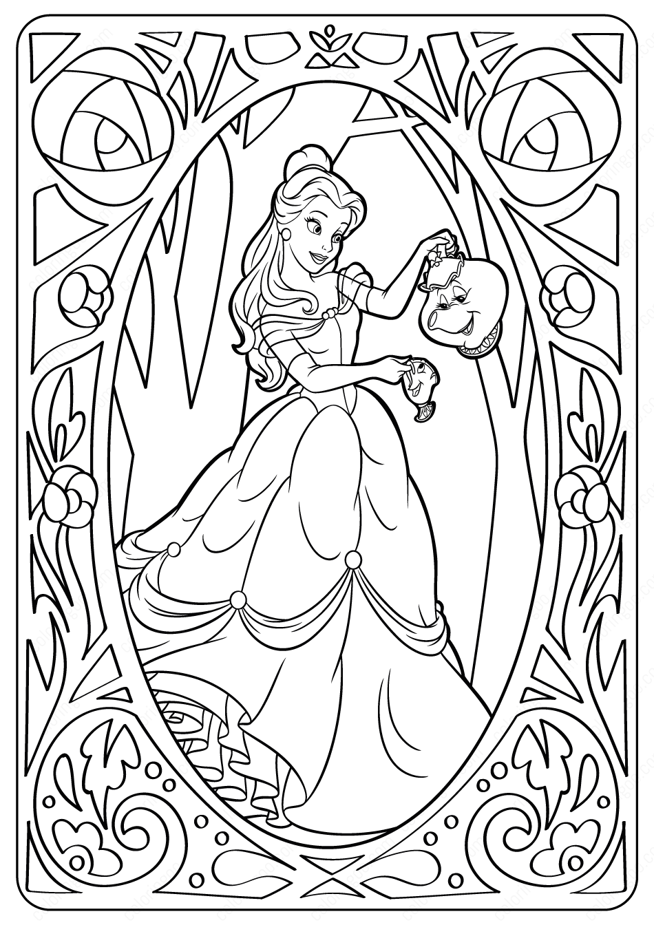 Unleash your creativity with disney belle coloring pages