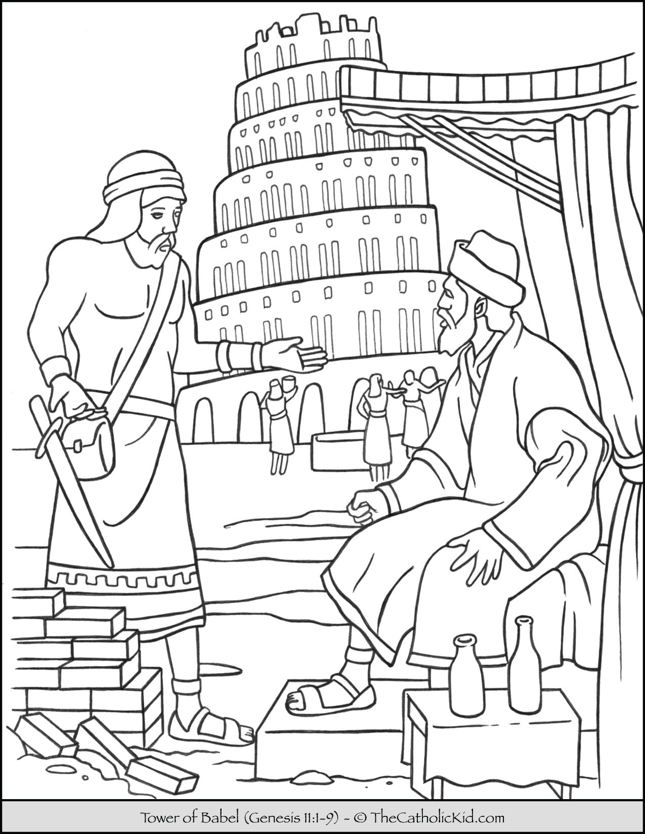 Tower of babel bible coloring page