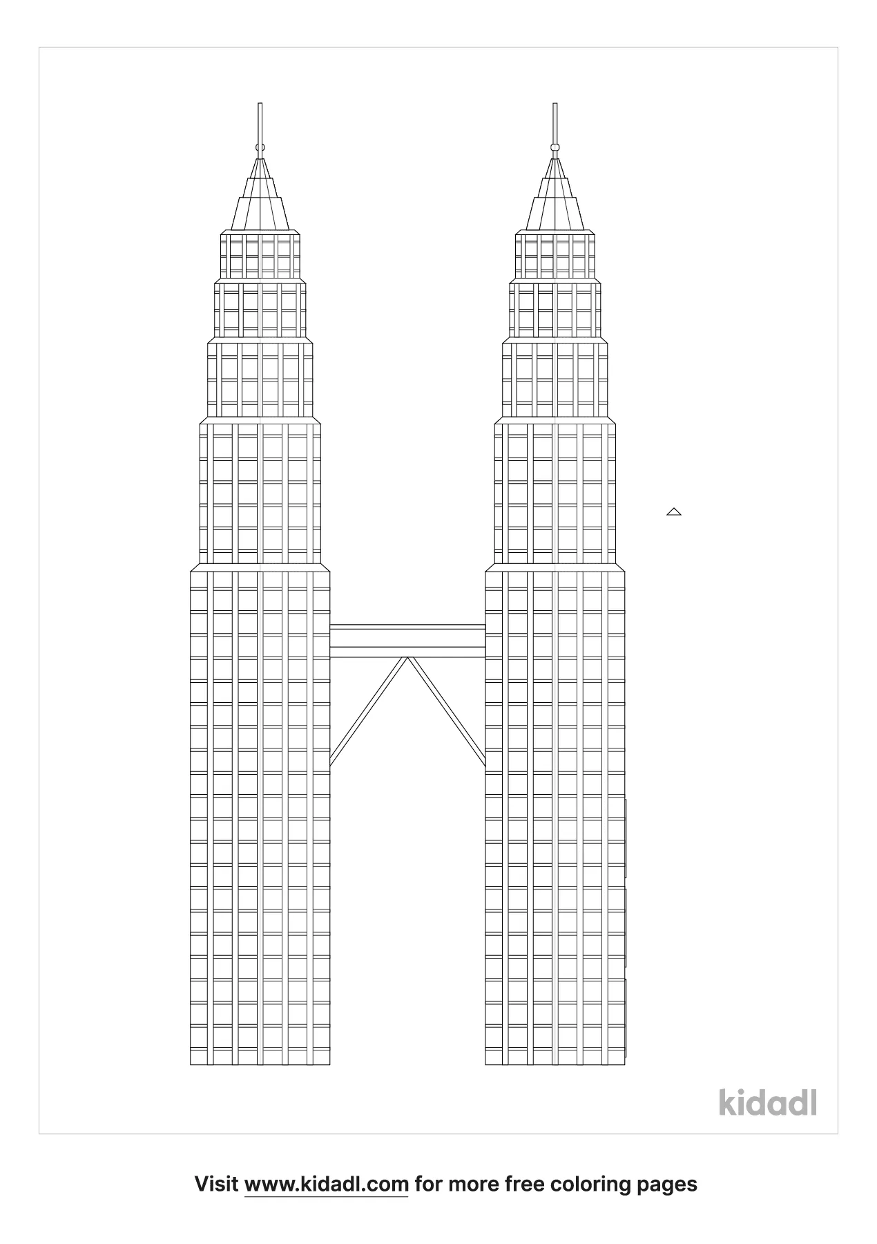 Free twin towers coloring page coloring page printables