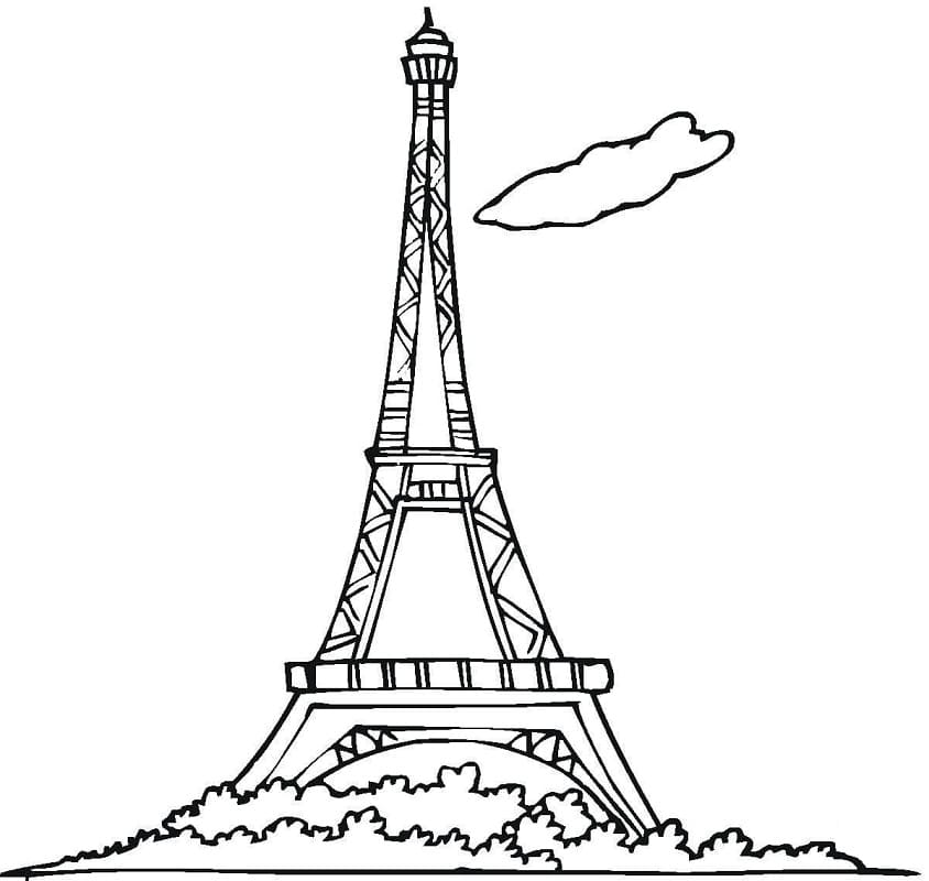 The eiffel tower coloring page