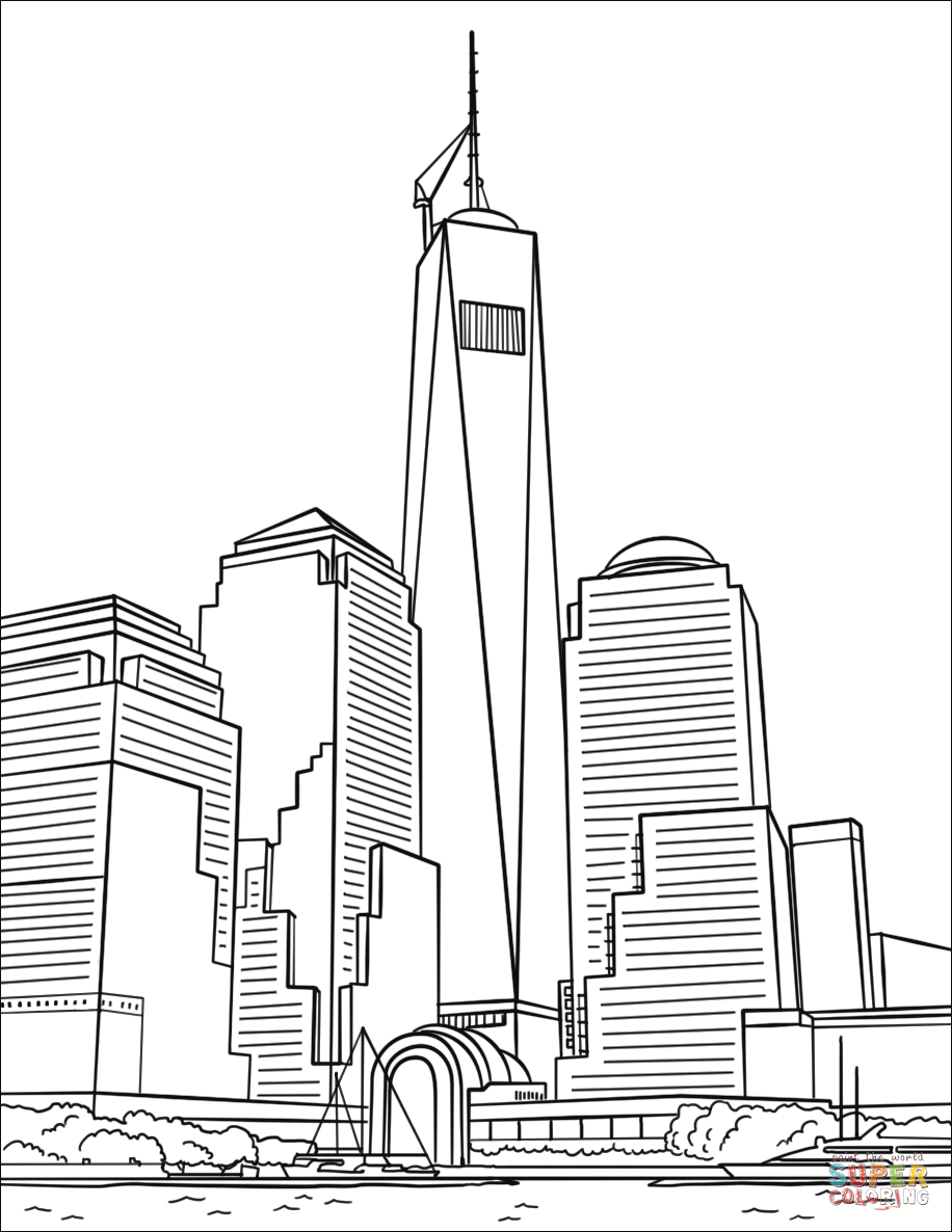 One world trade center coloring page free printable coloring pages