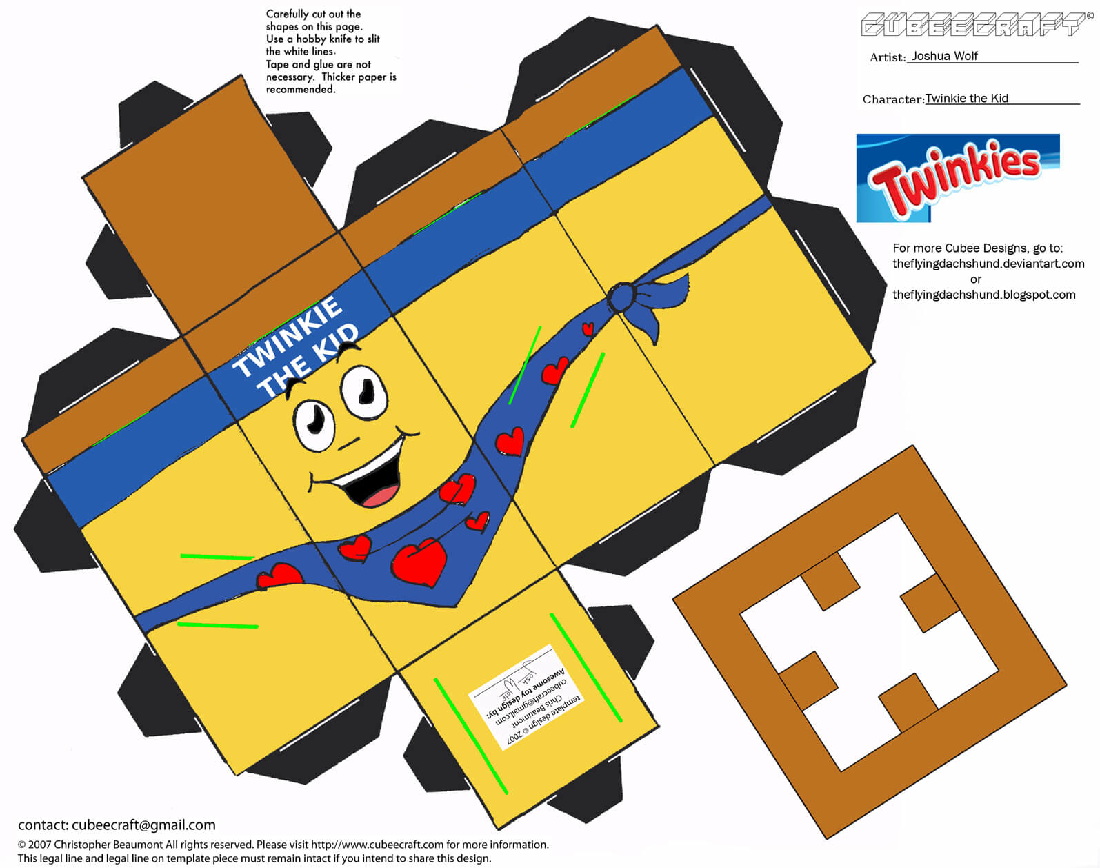 Twinkie paper toy free printable papercraft templates