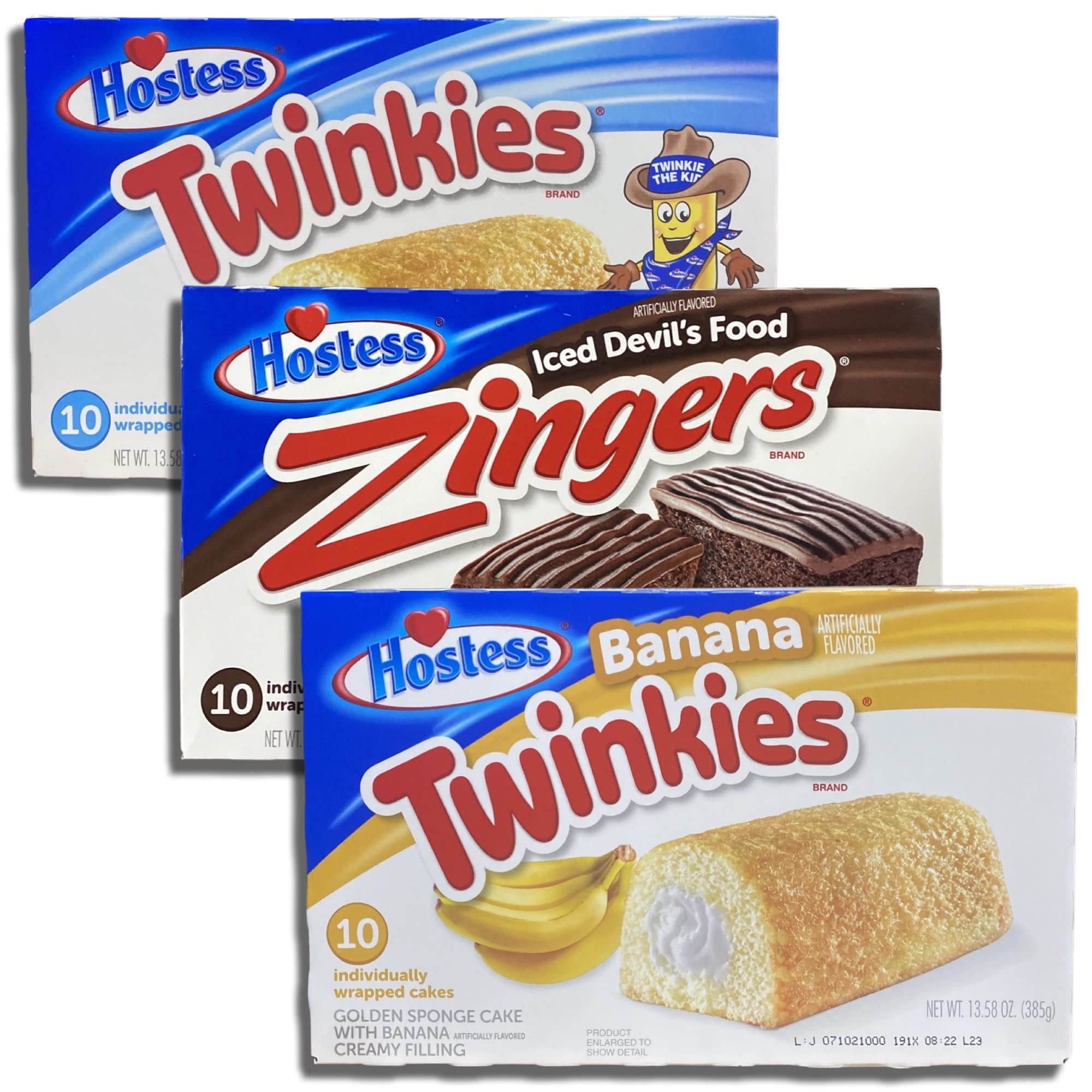 Twinkie variety pack with zingers three flavors original chocolate zingers banana