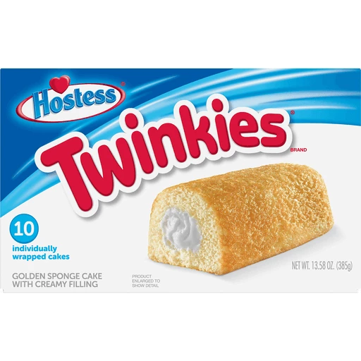 Hostess twinkies creamy filling golden sponge cake ct oz box snack cakes pies donuts deca