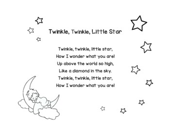 Twinkle twinkle little star coloring sheet by ann vang tpt