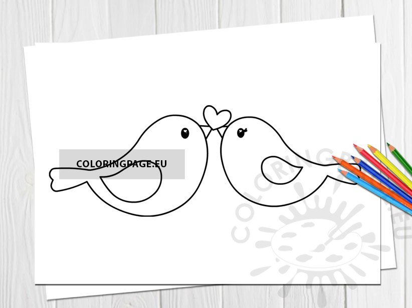 Love birds coloring page